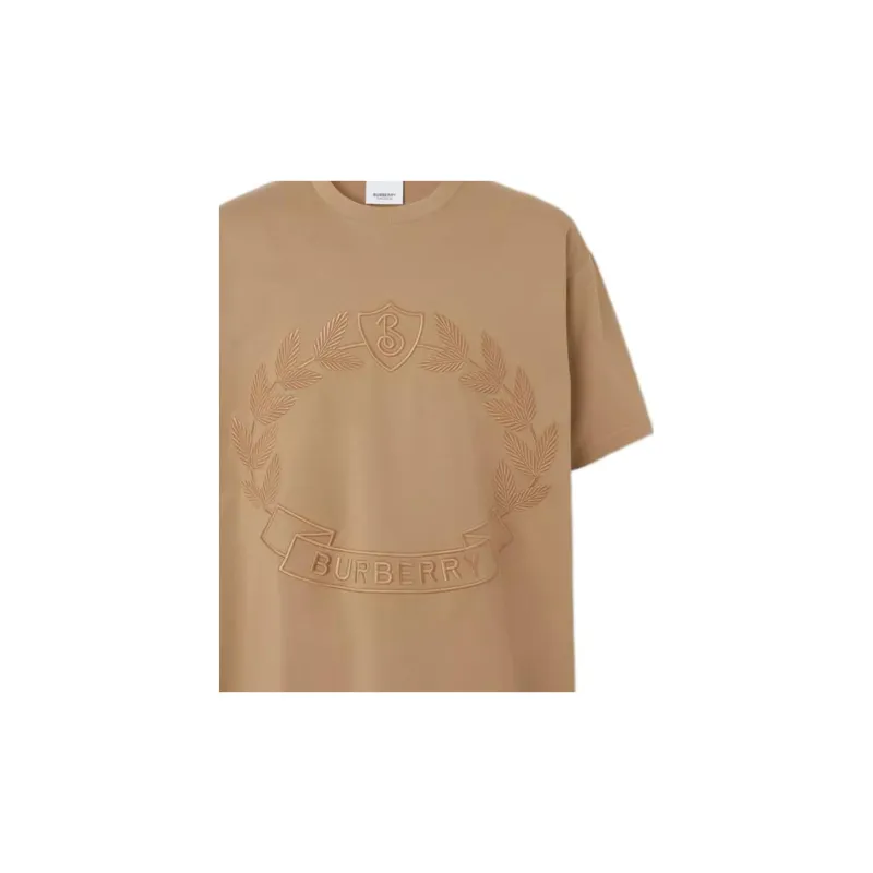 Burberry Embroidered Logo Cotton T shirt-4