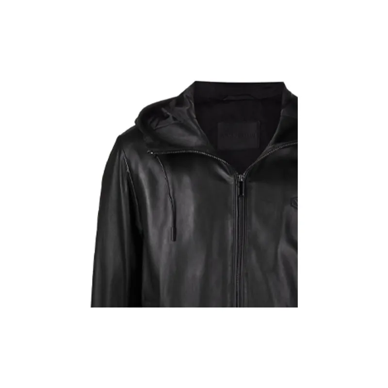 EMPORIO ARMANI FW21 Leather Jacket Men's Black-4