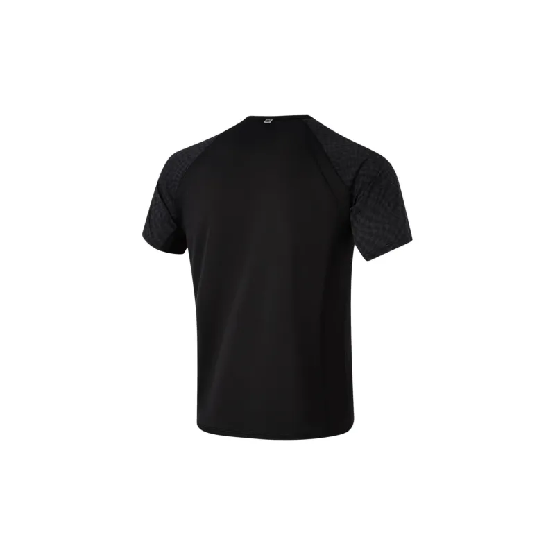 LiNing Running Collection T Shirt Men's Black With Full Sole Print-1