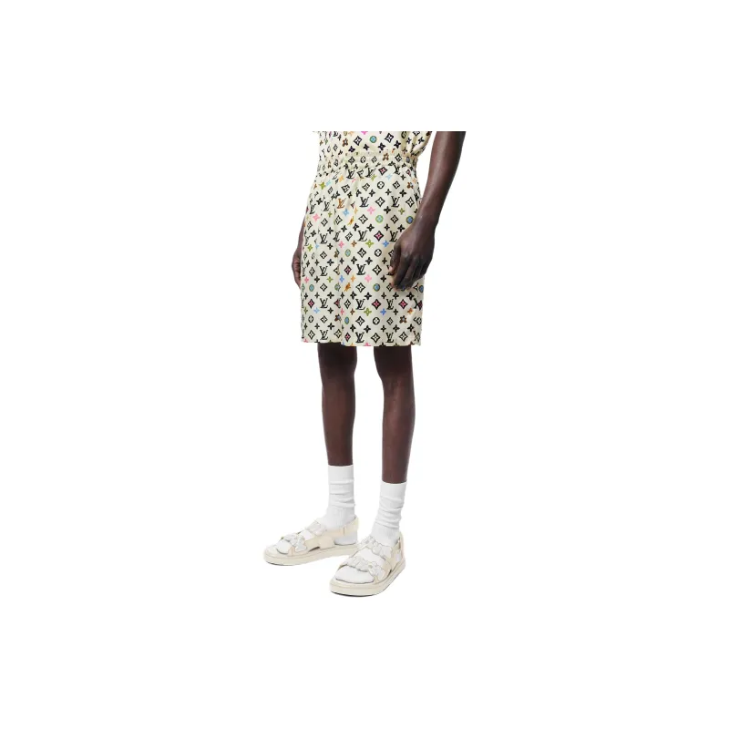 LOUIS VUITTON By Tyler The Creator Monogram Printed Silk Shorts-4