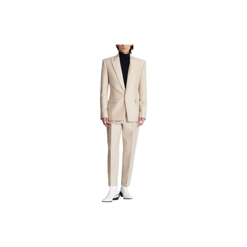 BALMAIN PB monogram Virgin Wool silk Blend Blazer-1
