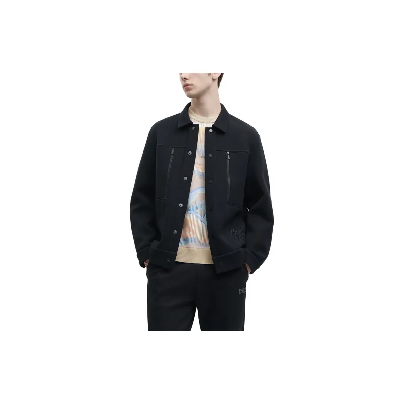 FILA Jackets Men Jet Black-5