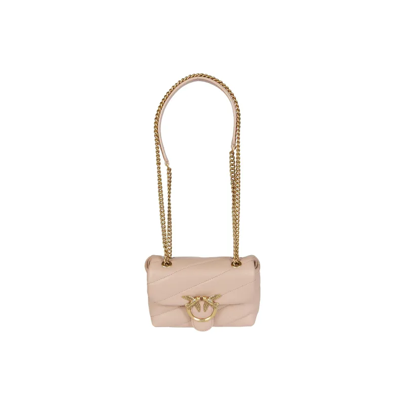 PINKO Puff Leather Flying Bird Swallow Bag Crossbody Bag Shoulder Bag Women's Pink-5