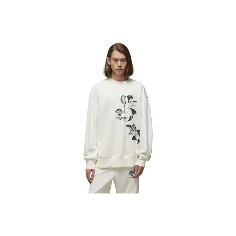 Y 3 Floral Printed Crewneck Sweatshirt-2