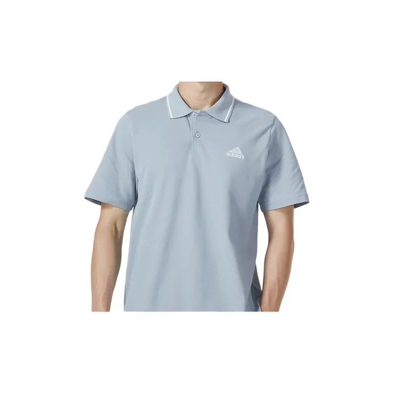 Adidas Polo Shirt Men's Blue Gray-1