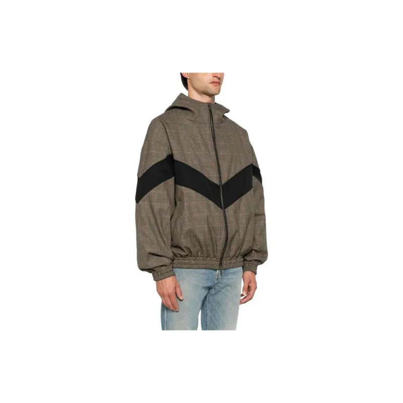 Golden Goose Deluxe Brand Checked Hooded Zip Up Jacket-3