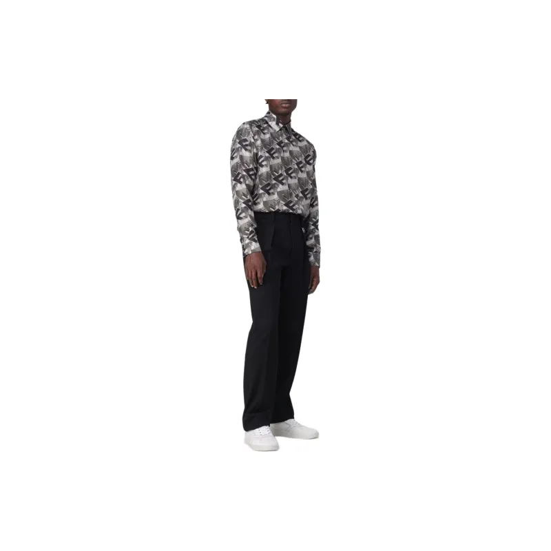 FENDI Monogram-print Silk Shirt-1