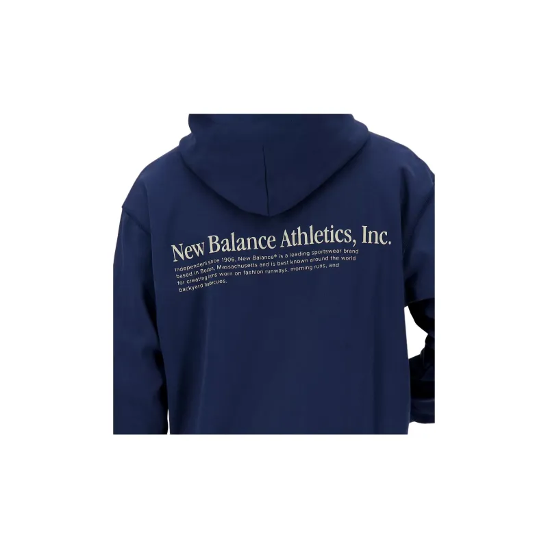 New Balance Athletics Embroidered Hoodie Sweatshirt Men's Marine Blue-5