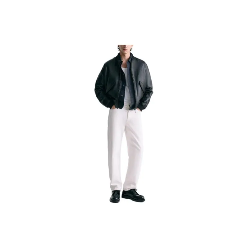 ZARA Leather Jacket Men's Black-1