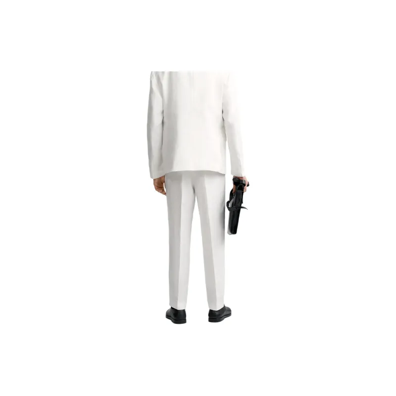 ZARA Suit Trousers Men White-4