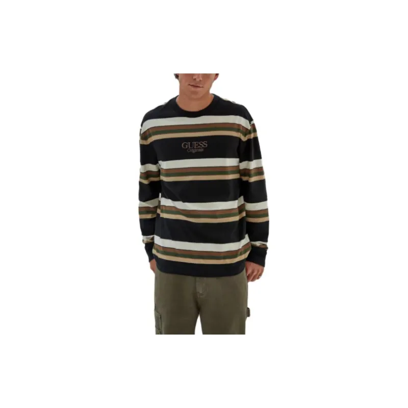 GUESS Originals Eco Classic Logo Stripe Tee T-Shirt Men's Green-3