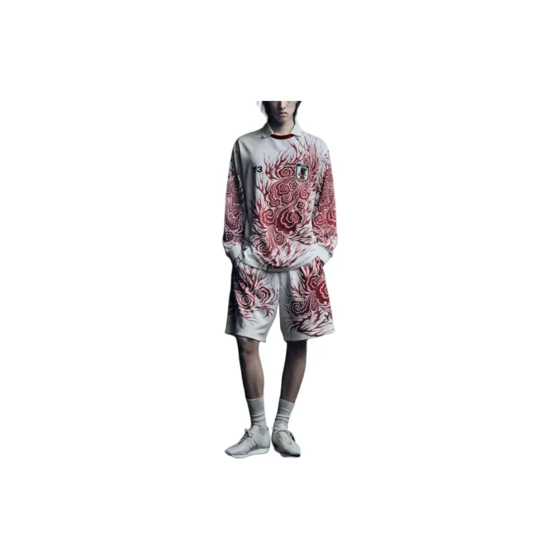 Y-3 JFA Co-branded Series T-Shirts Unisex Red-2