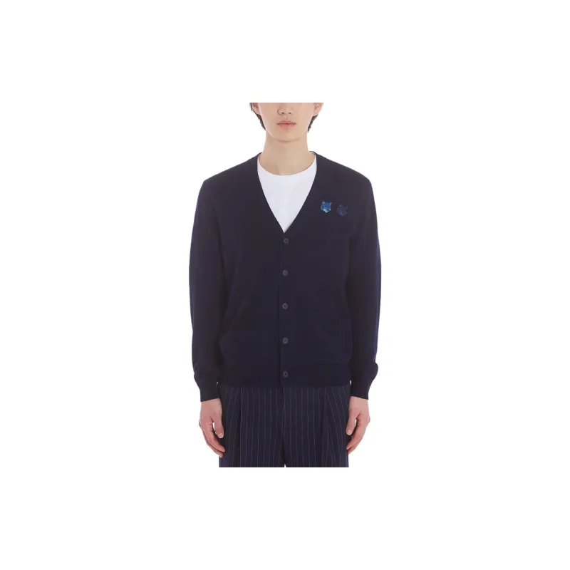 Maison Kitsune Fox Head Patch Knit Cardigan-3