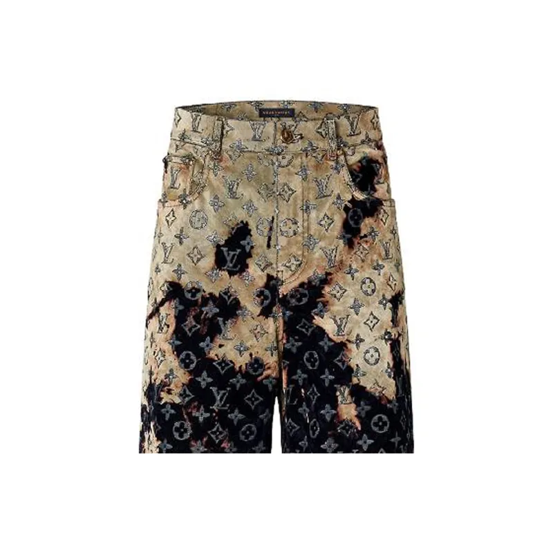 LOUIS VUITTON Monogram Bleached Denim Pants-5