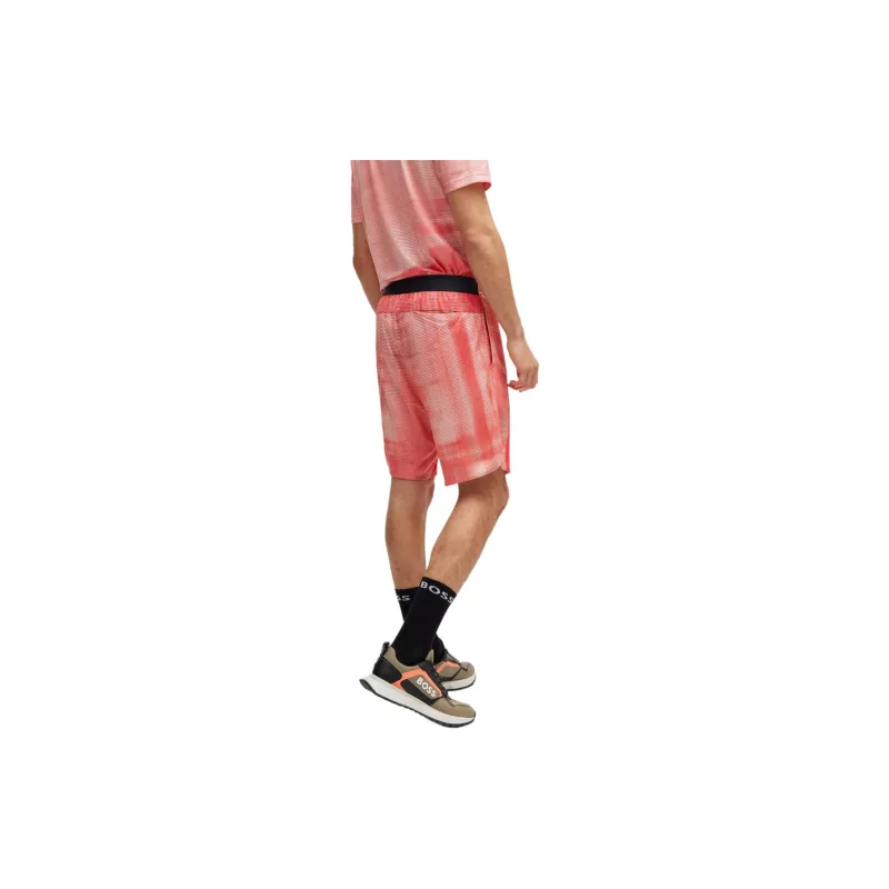 HUGO BOSS Printed-Mesh Shorts With Logo Detail Casual Shorts Men's Red-2