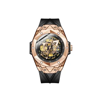 LIBER AEDON Automatic Mechanical Movement Cut Out Dial Men's Watches Confession Box