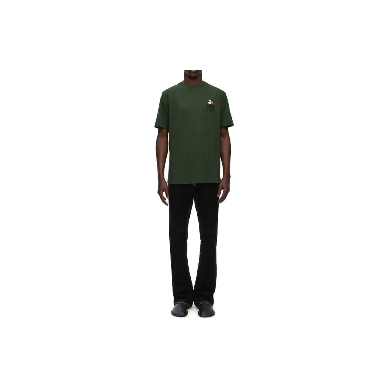 LOEWE SS24 T Shirt Men's Army Green-1