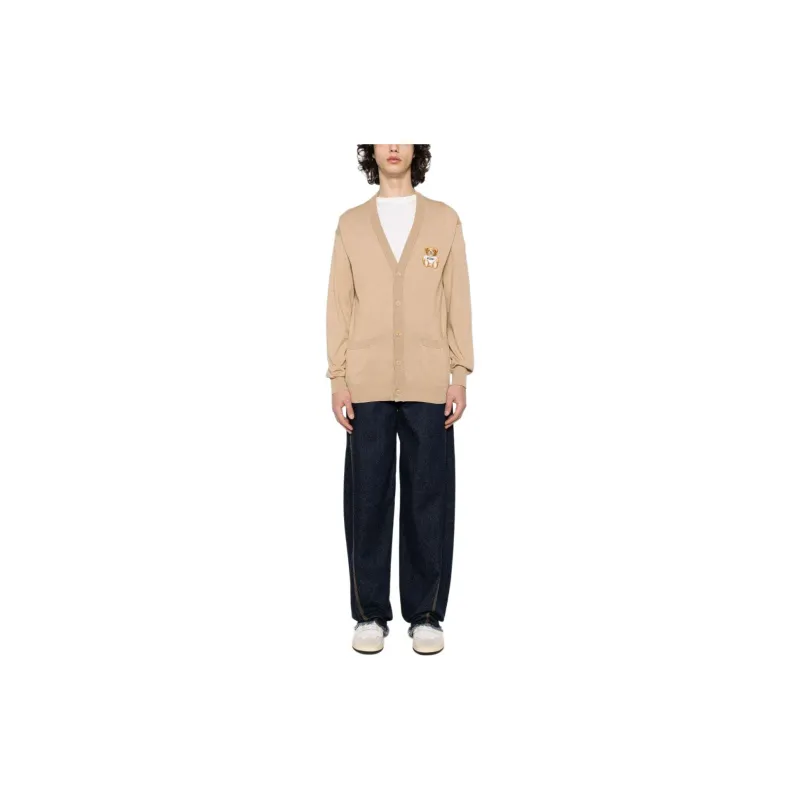MOSCHINO Teddy Bear Motif V-Neck Cardigan-1