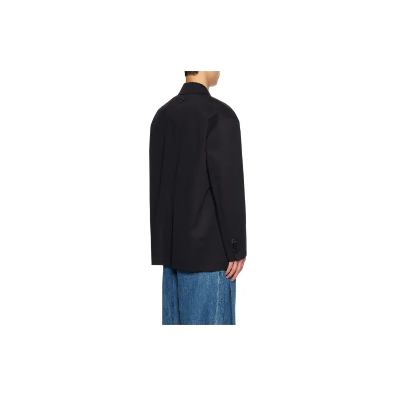 WOOYOUNGMI Black Cotton Single Jacket Business Suits Coats Men's Black-4
