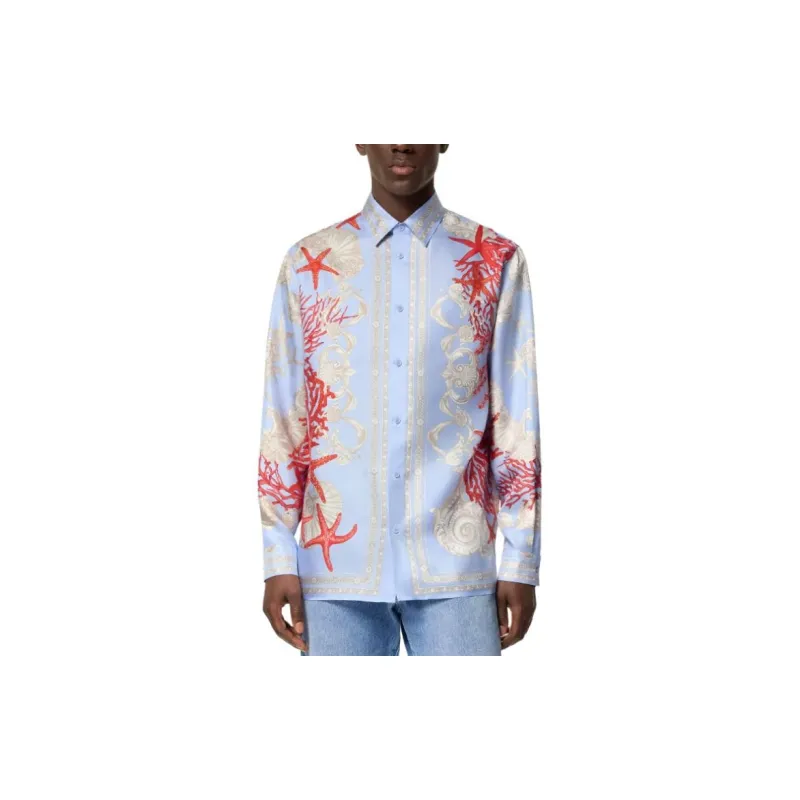 VERSACE Sea Printed Long Sleeved Buttoned Shirt-1