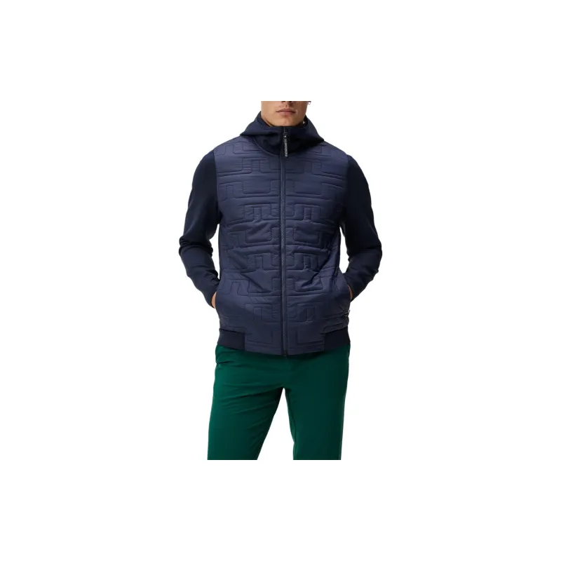 J.Lindeberg Quilt Hybrid Hood Jacket Jackets & Coats Men's Blue-3