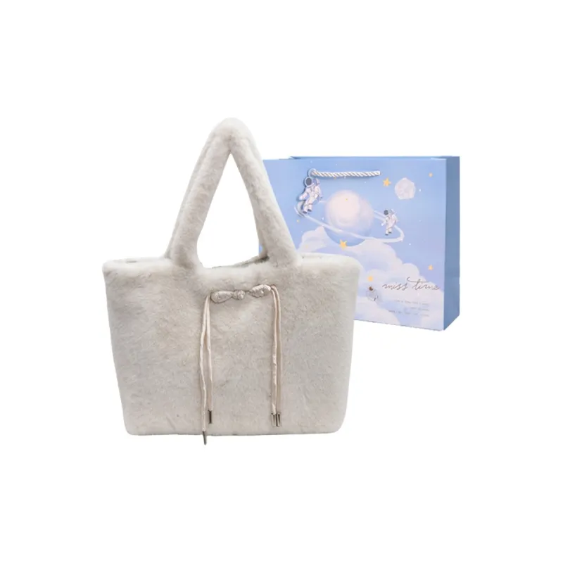 Duoluplo Doron Paul Plush Tote Bag, Shopping Bag, Shoulder Bag Women's Multicolor-12