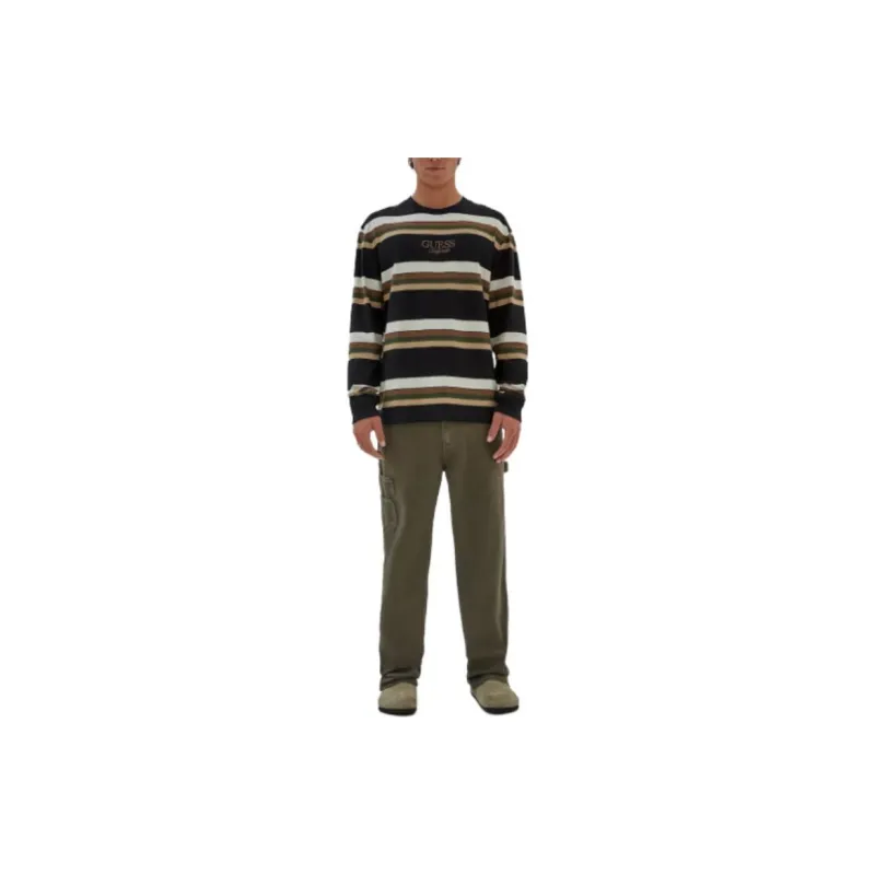 GUESS Originals Eco Classic Logo Stripe Tee T-Shirt Men's Green-1