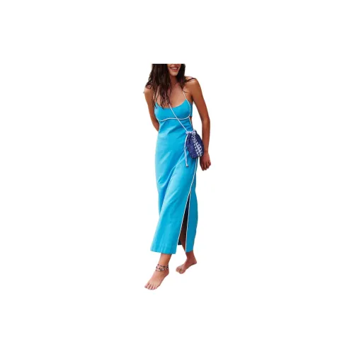 FREE PEOPLE Slip Dresses Women's Tropical Blue Combo