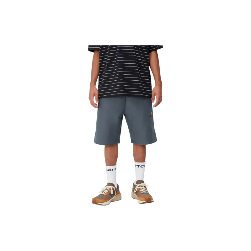 Carhartt WIP American Script Sweat Short Casual Shorts Men's Dark Gray-2