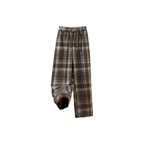 TOUCH Casual Pants Women's Coffee Plaid