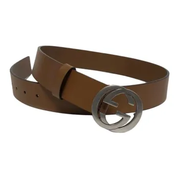 GUCCI Interlocking Gg Signature Leather Belt 1.5 Width