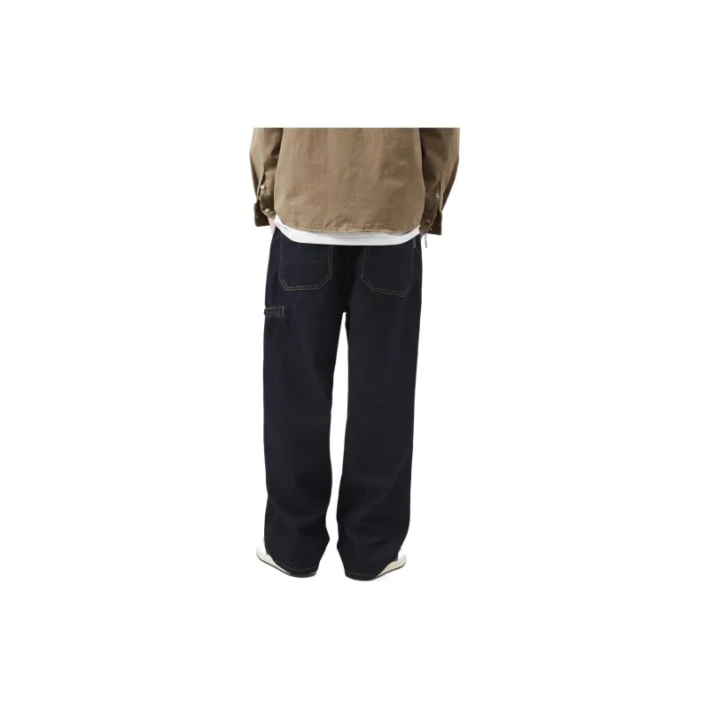FAIRWHALE Straight Jeans Spring And Summer Men's Dark Blue-8