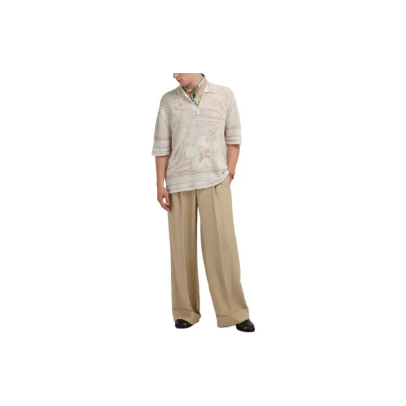 Roberto Cavalli SS24 Polo Shirt Men's Ecru-3
