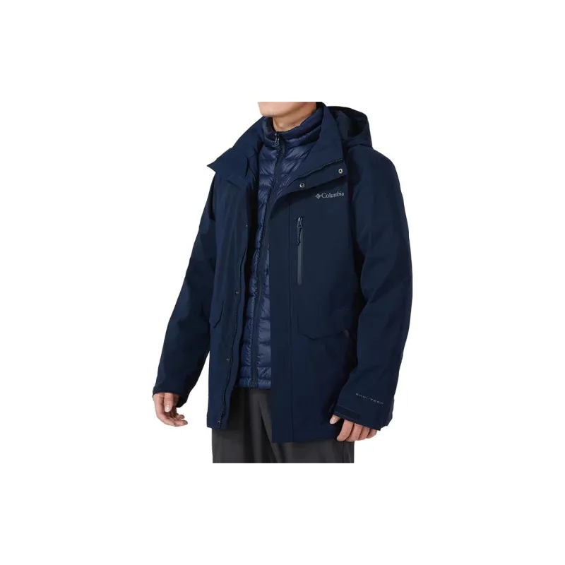 Columbia Waterproof And Windproof To Keep Warm Windbreaker Jacket Men's Dark Blue-4