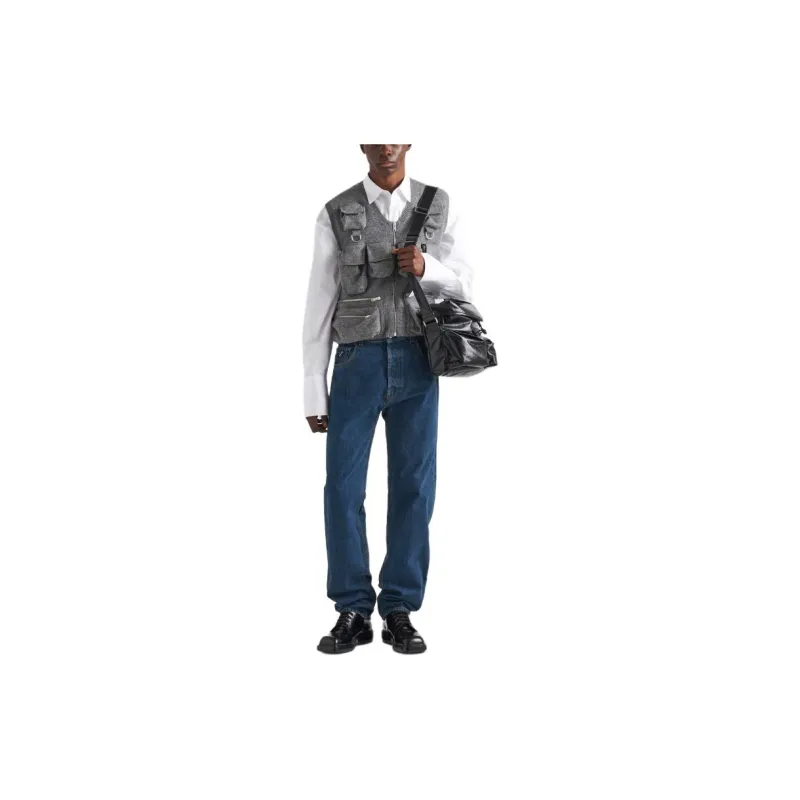 PRADA Vests Men Gray-2