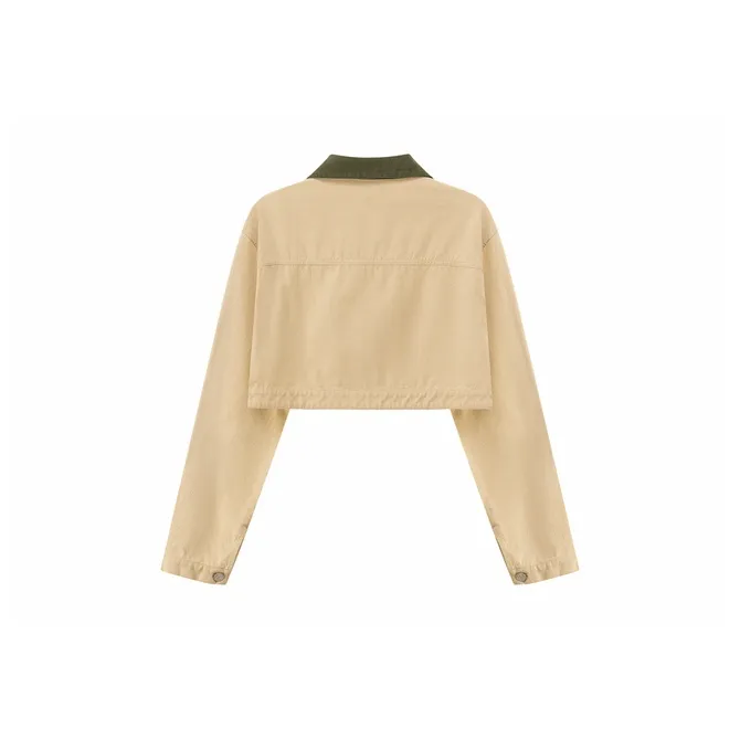 CHUU Cropped Coats Women's Khaki-1
