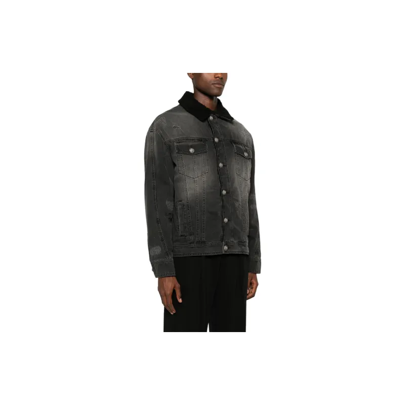 BALMAIN Distressed Denim Jacket-3