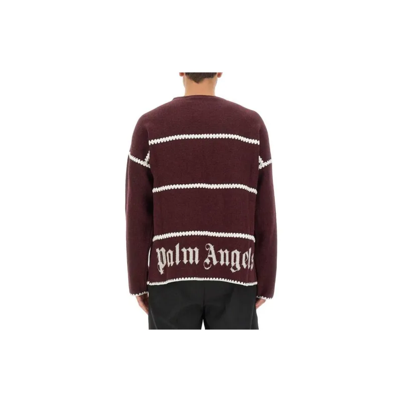 PALM ANGELS Logo Intarsia-Knit Jumper-2