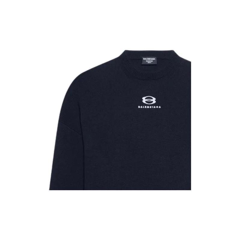 Balenciaga SS22 Cashmere Sweater Men's Dark Blue-5