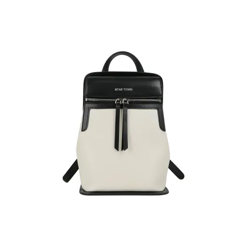 STAR TOWN Backpacks Black And White Mousse