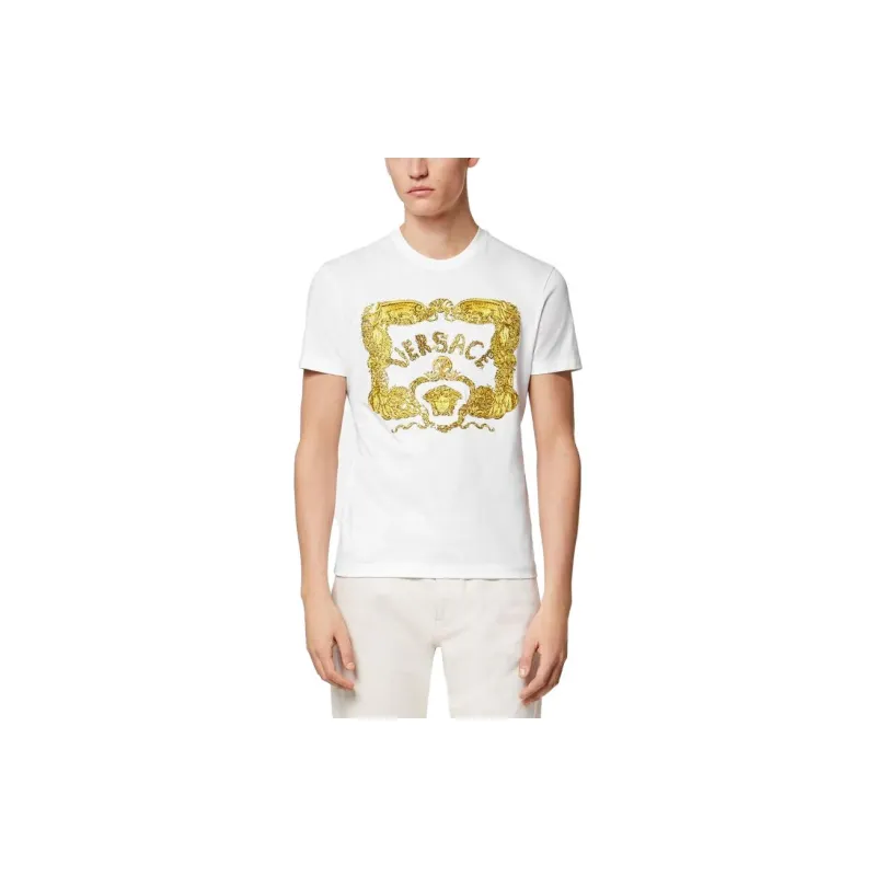 VERSACE SEASHELL BAROQUE T-Shirts Men White-2
