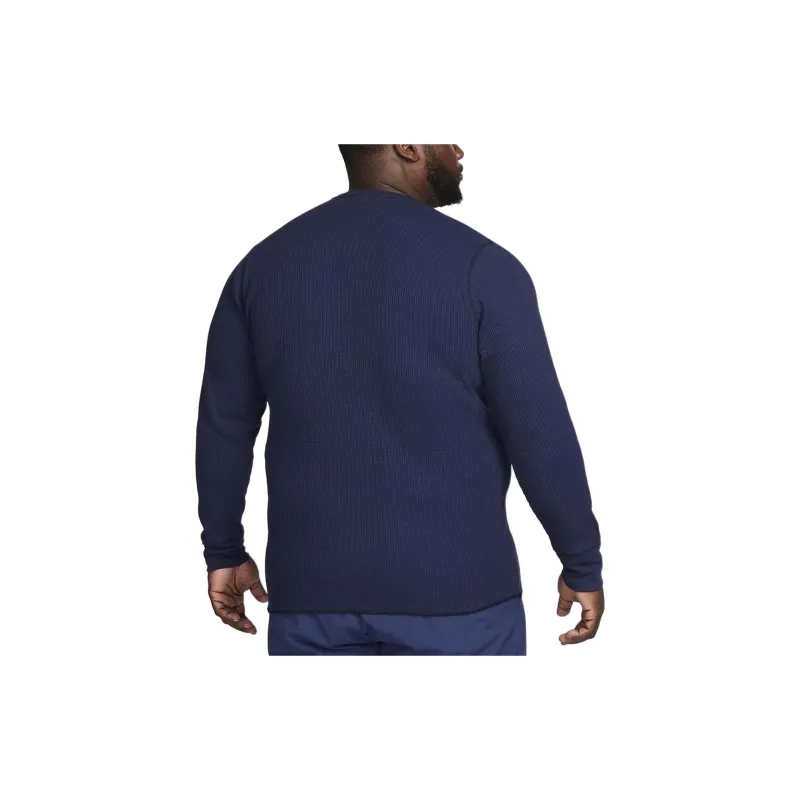 Nike Long-Sleeve Heavyweight Waffle Top Sweatshirt Men's Obsidian-4