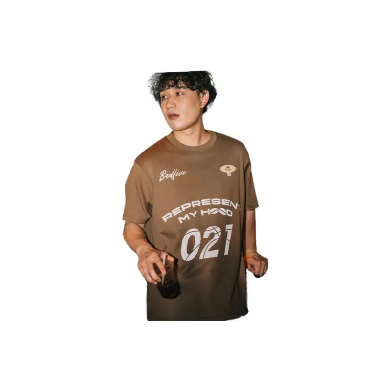 LiNing Badfive T Shirt Unisex Mushroom Brown Dying-2