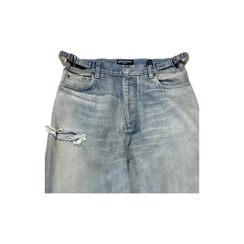 Balenciaga FW23 Jeans Loose Fit Style Men's Blue-2