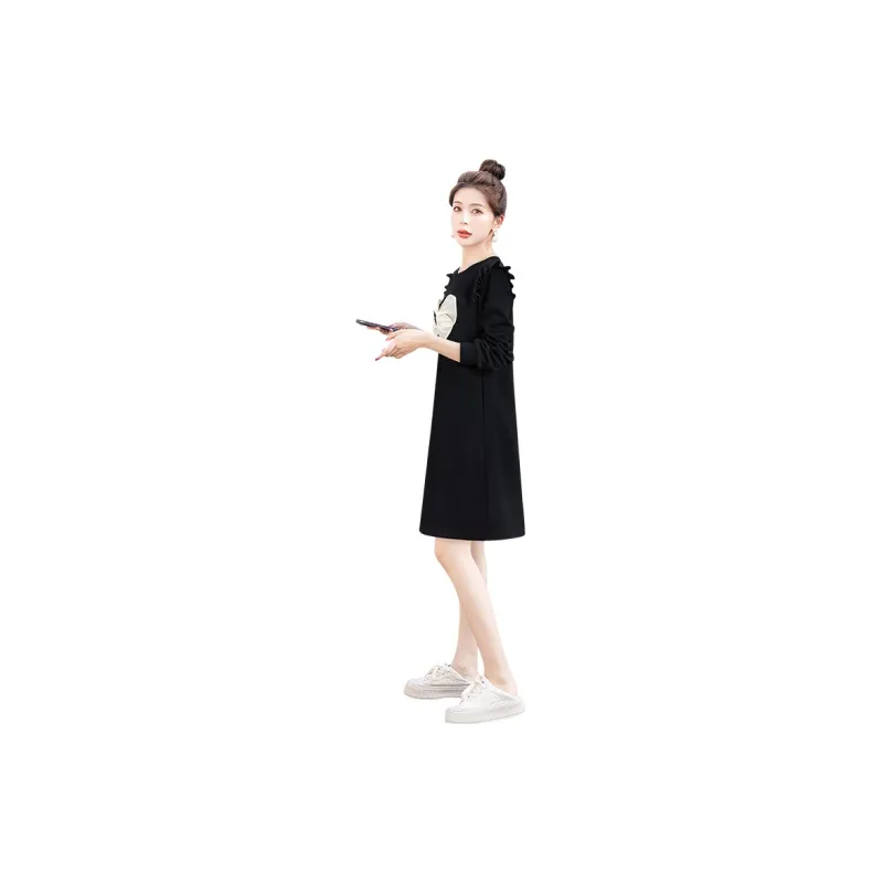 Cypress House Long Sleeved Dress Women's Black-1