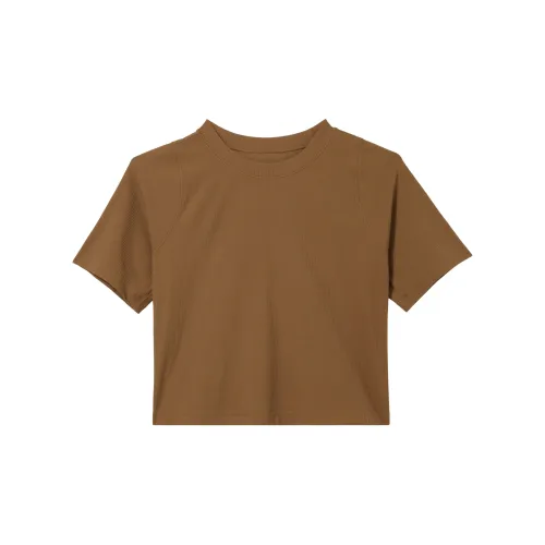 Nike T-Shirts Women's Light British Brown/White