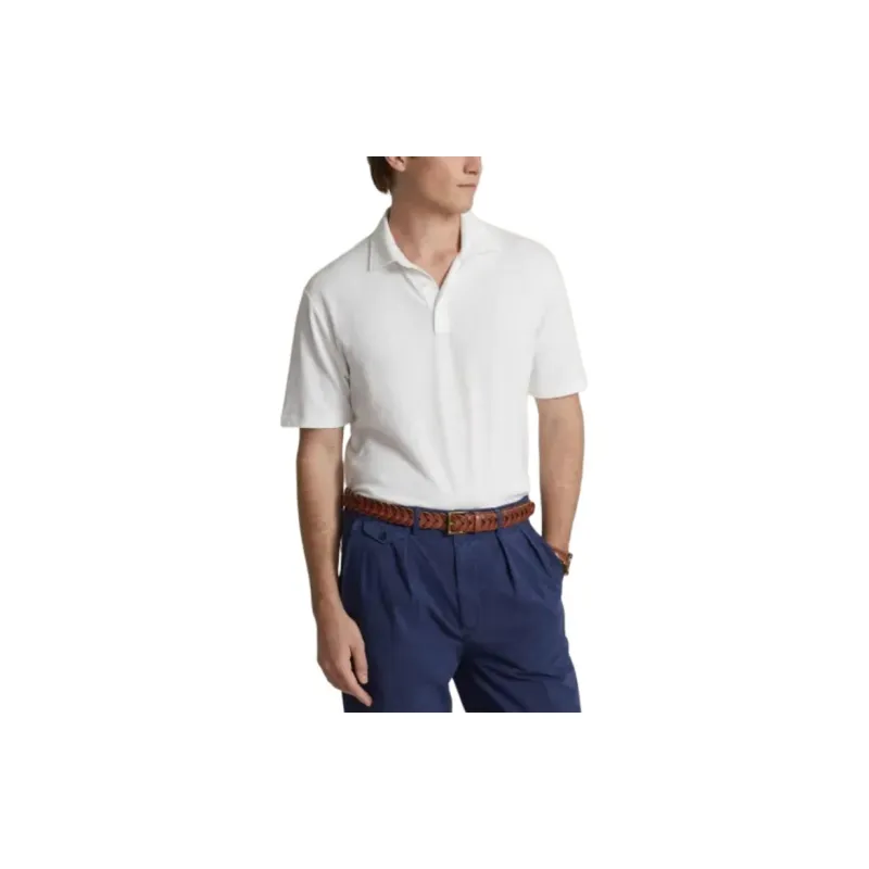 Polo Ralph Lauren Classic Fit Cotton-Linen Mesh Polo Shirt Men's White-2