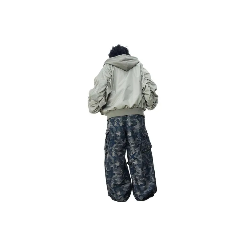 0-CROWORLD Jacket Men's Gray Green-1
