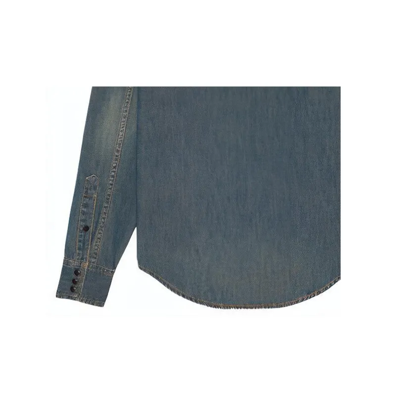 SAINT LAURENT Shirts Men Blue-3