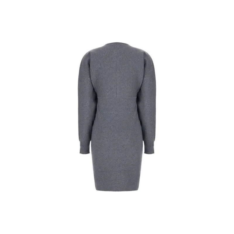 MaxMara Studio Zip Detailed Crewneck Long Sleeved Dress-1